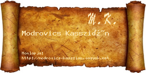 Modrovics Kasszián névjegykártya
